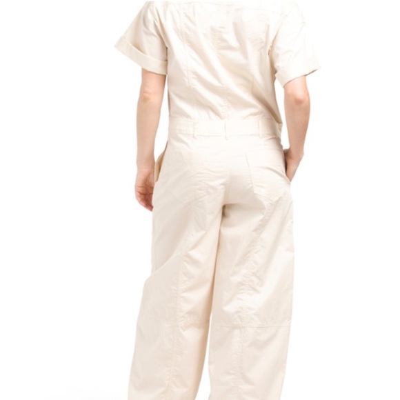 ZARA Cotton Zip Up Cargo/Station Jumpsuit Relaxed Fit Wide Leg NWT - Picture 4 of 11